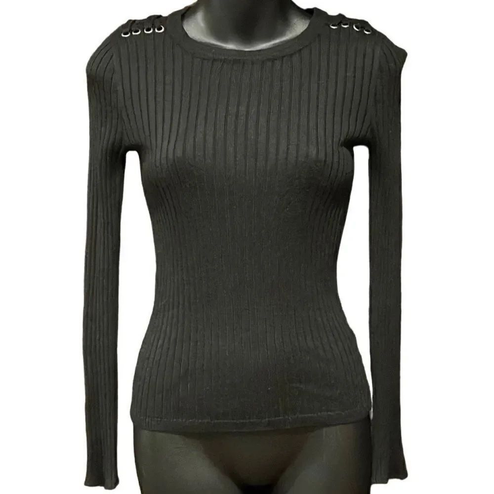 Y2K Pink Republic Black Ribber Sweater Junior’s XS